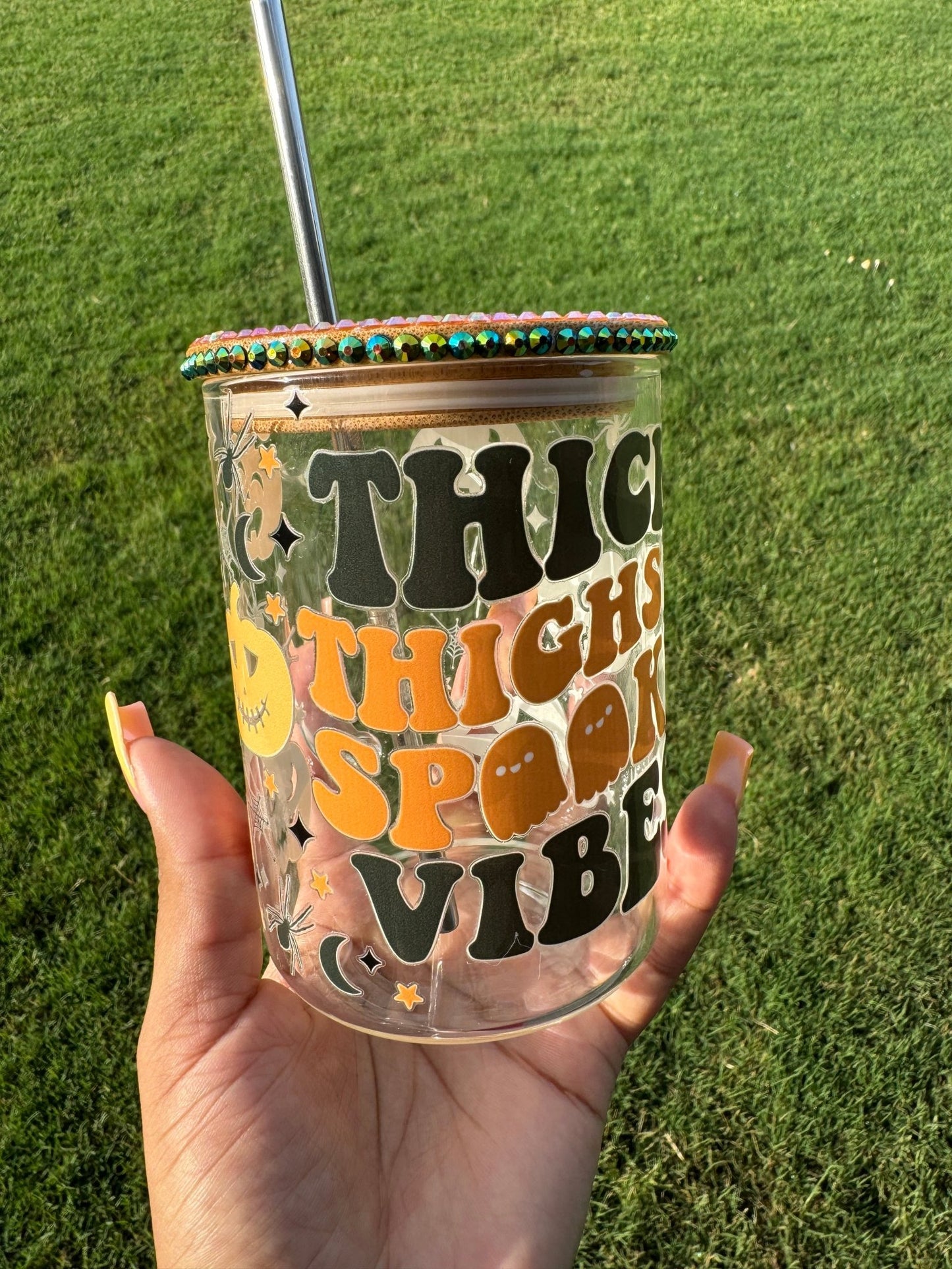 Thick & Spooky 16oz Glass Can Mug