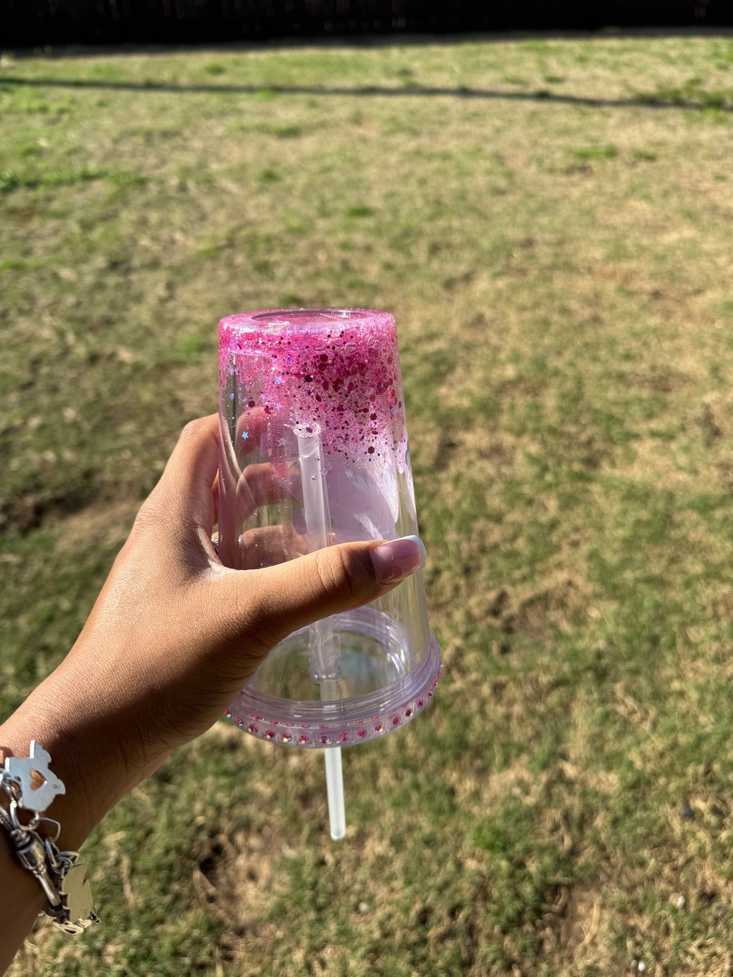 Swear Bear Glitter Snow globe Tumbler Cup