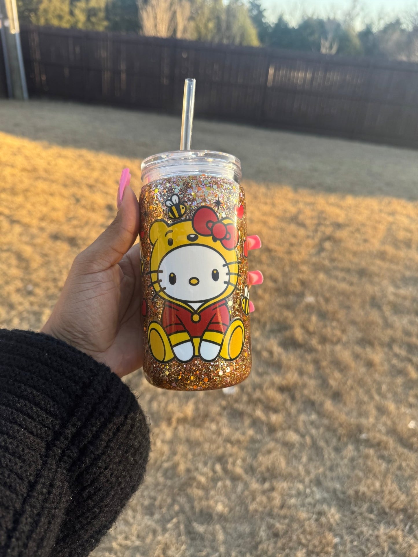 Kitty Love Forever 16oz Snowglobe Tumbler
