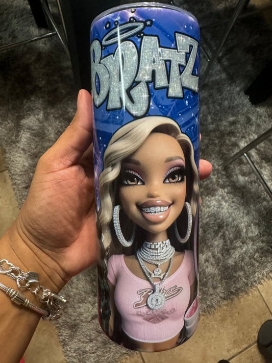 Blue Baddie Doll 20 oz Cup