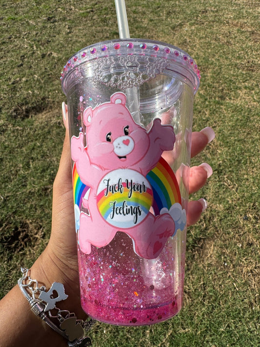 Swear Bear Glitter Snow globe Tumbler Cup